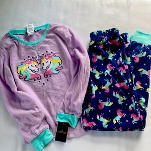Girls unicorn pajamas set size 10/12